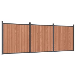 vidaXL Panel de valla WPC marrón 526x186 cm