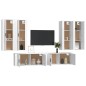 vidaXL Set de muebles para TV 6 piezas madera contrachapada blanco vidaXL Set de muebles para TV 6 piezas madera contrachapada blanco