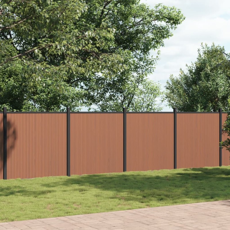 vidaXL Panel de valla WPC marrón 872x186 cm vidaXL Panel de valla WPC marrón 872x186 cm