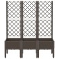 vidaXL Jardinera con enrejado PP marrón 120x40x142 cm vidaXL Jardinera con enrejado PP marrón 120x40x142 cm