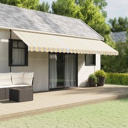 vidaXL Tela de repuesto de toldo rayas de colores 6x3,5 m
