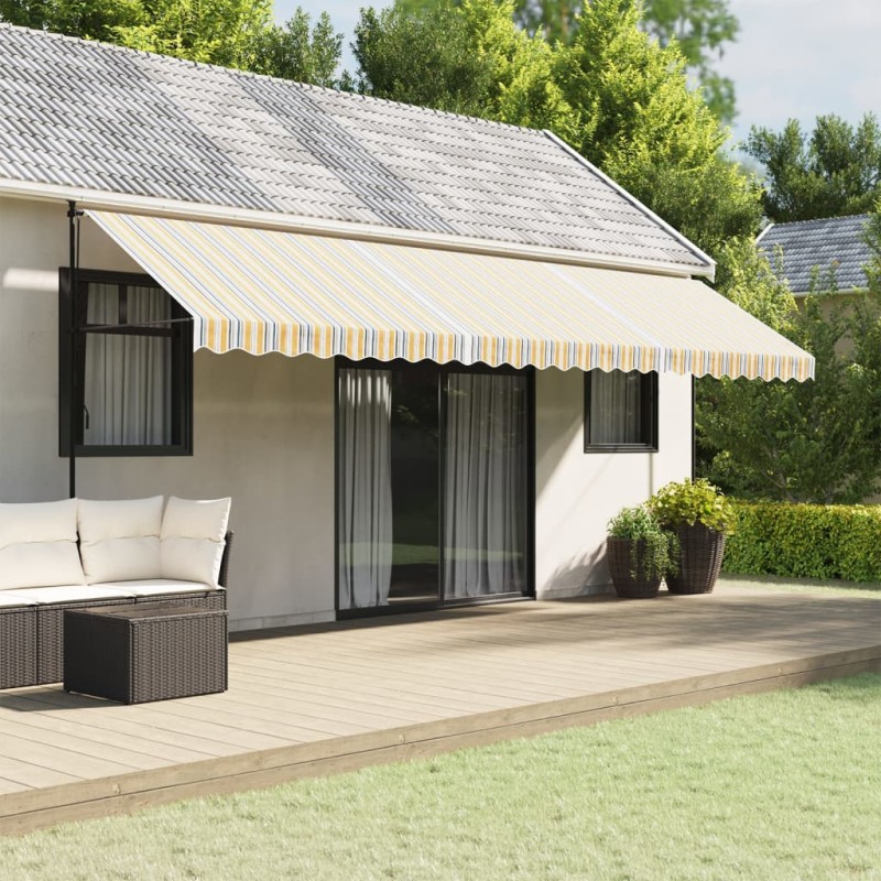 vidaXL Tela de repuesto de toldo rayas de colores 6x3,5 m vidaXL Tela de repuesto de toldo rayas de colores 6x3,5 m