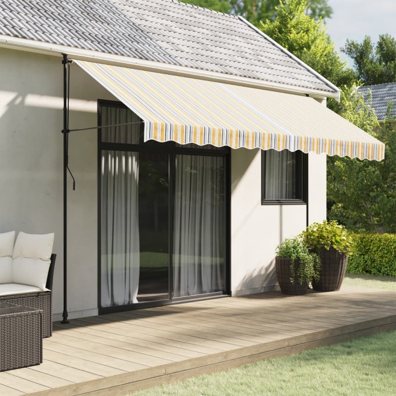 vidaXL Tela de repuesto de toldo rayas de colores 4x3,5 m