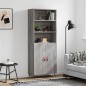 vidaXL Aparador alto madera contrachapada gris sonoma 69,5x34x180 cm vidaXL Aparador alto madera contrachapada gris sonoma 69,5x34x180 cm