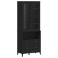 vidaXL Aparador alto VIKEN madera maciza de pino negro 80x40x200 cm