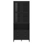 vidaXL Aparador alto VIKEN madera maciza de pino negro 80x40x200 cm