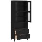 vidaXL Aparador alto VIKEN madera maciza de pino negro 80x40x200 cm