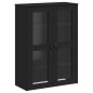 vidaXL Aparador alto VIKEN madera maciza de pino negro 80x40x200 cm