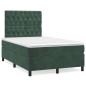 vidaXL Cama box spring colchón y LED terciopelo verde oscuro 120x190cm vidaXL Cama box spring colchón y LED terciopelo verde oscuro 120x190cm