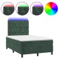 vidaXL Cama box spring colchón y LED terciopelo verde oscuro 120x190cm vidaXL Cama box spring colchón y LED terciopelo verde oscuro 120x190cm