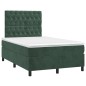 vidaXL Cama box spring colchón y LED terciopelo verde oscuro 120x190cm vidaXL Cama box spring colchón y LED terciopelo verde oscuro 120x190cm