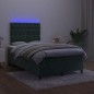 vidaXL Cama box spring colchón y LED terciopelo verde oscuro 120x190cm vidaXL Cama box spring colchón y LED terciopelo verde oscuro 120x190cm