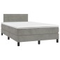 vidaXL Cama box spring colchón y LED terciopelo gris claro 120x190 cm vidaXL Cama box spring colchón y LED terciopelo gris claro 120x190 cm