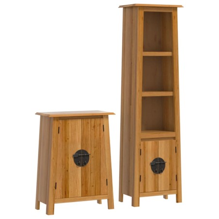 vidaXL Conjunto de muebles de baño 2 piezas madera maciza de pino