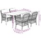 vidaXL Set comedor de jardín 5 pzas cojines ratán sintético gris claro