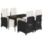 vidaXL Set de muebles jardín 5 pzas con cojines ratán sintético negro vidaXL Set de muebles jardín 5 pzas con cojines ratán sintético negro