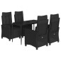 vidaXL Set de muebles jardín 5 pzas con cojines ratán sintético negro vidaXL Set de muebles jardín 5 pzas con cojines ratán sintético negro