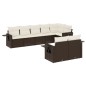 vidaXL Set sofás de jardín 8 piezas y cojines ratán sintético marrón vidaXL Set sofás de jardín 8 piezas y cojines ratán sintético marrón