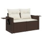 vidaXL Set sofás de jardín 8 piezas y cojines ratán sintético marrón vidaXL Set sofás de jardín 8 piezas y cojines ratán sintético marrón