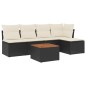 vidaXL Set de sofás de jardín 6 piezas y cojines ratán sintético negro vidaXL Set de sofás de jardín 6 piezas y cojines ratán sintético negro