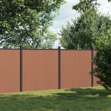 vidaXL Panel de valla WPC marrón 353x186 cm