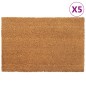 vidaXL Felpudos 5 unidades fibra de coco natural 40x60 cm vidaXL Felpudos 5 unidades fibra de coco natural 40x60 cm