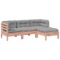 vidaXL Set de sofás jardín 4 pzas con cojines madera abeto Douglas vidaXL Set de sofás jardín 4 pzas con cojines madera abeto Douglas