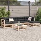vidaXL Juego de sofás de jardín 6 piezas madera maciza de pino vidaXL Juego de sofás de jardín 6 piezas madera maciza de pino