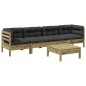 vidaXL Set de sofás jardín 5 pzas con cojines madera pino impregnada vidaXL Set de sofás jardín 5 pzas con cojines madera pino impregnada