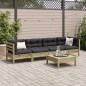 vidaXL Set de sofás jardín 5 pzas con cojines madera pino impregnada vidaXL Set de sofás jardín 5 pzas con cojines madera pino impregnada