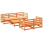 vidaXL Juego de sofás de jardín 6 pzas madera maciza pino marrón cera vidaXL Juego de sofás de jardín 6 pzas madera maciza pino marrón cera