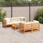 vidaXL Juego de sofás de jardín 6 pzas madera maciza pino marrón cera vidaXL Juego de sofás de jardín 6 pzas madera maciza pino marrón cera