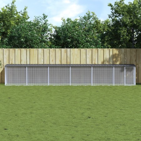 vidaXL Gallinero con techo acero galvanizado antracita 603x98x90 cm