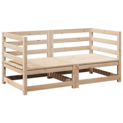vidaXL Juego de sofás de jardín 2 piezas madera maciza de pino