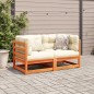 vidaXL Set de sofás jardín 2 pzas con cojines madera pino marrón cera vidaXL Set de sofás jardín 2 pzas con cojines madera pino marrón cera