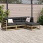 vidaXL Juego de sofás de jardín 4 pzas madera de pino impregnada vidaXL Juego de sofás de jardín 4 pzas madera de pino impregnada