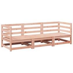 vidaXL Juego de sofás de jardín 3 pzas madera maciza de abeto Douglas
