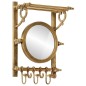 vidaXL Soporte de equipaje con perchas y espejo de pared aluminio vidaXL Soporte de equipaje con perchas y espejo de pared aluminio