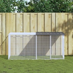 vidaXL Gallinero con techo acero galvanizado antracita 203x98x90 cm