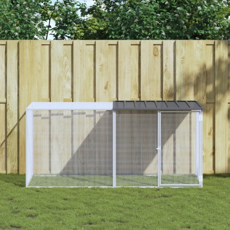 vidaXL Gallinero con techo acero galvanizado antracita 203x98x90 cm