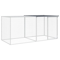 vidaXL Gallinero con techo acero galvanizado antracita 203x98x90 cm