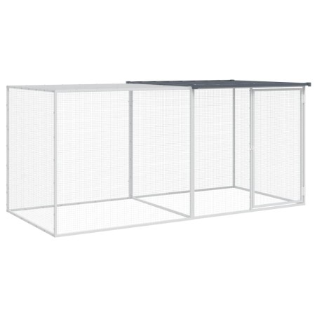 vidaXL Gallinero con techo acero galvanizado antracita 203x98x90 cm