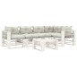 vidaXL Set muebles de palets para jardín 6 pzas madera cojines beige