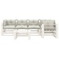 vidaXL Set muebles de palets para jardín 6 pzas madera cojines beige