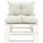 vidaXL Set muebles de palets para jardín 6 pzas madera cojines beige