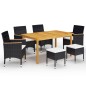 vidaXL Juego de comedor de jardín de 7 piezas negro vidaXL Juego de comedor de jardín de 7 piezas negro