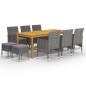 vidaXL Juego de comedor de jardín de 11 piezas gris vidaXL Juego de comedor de jardín de 11 piezas gris