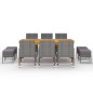 vidaXL Juego de comedor de jardín de 11 piezas gris vidaXL Juego de comedor de jardín de 11 piezas gris