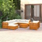 vidaXL Muebles de jardín 10 piezas con cojines madera maciza de acacia 