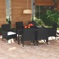 vidaXL Set de comedor de jardín 7 pzas y cojines ratán sintético negro vidaXL Set de comedor de jardín 7 pzas y cojines ratán sintético negro